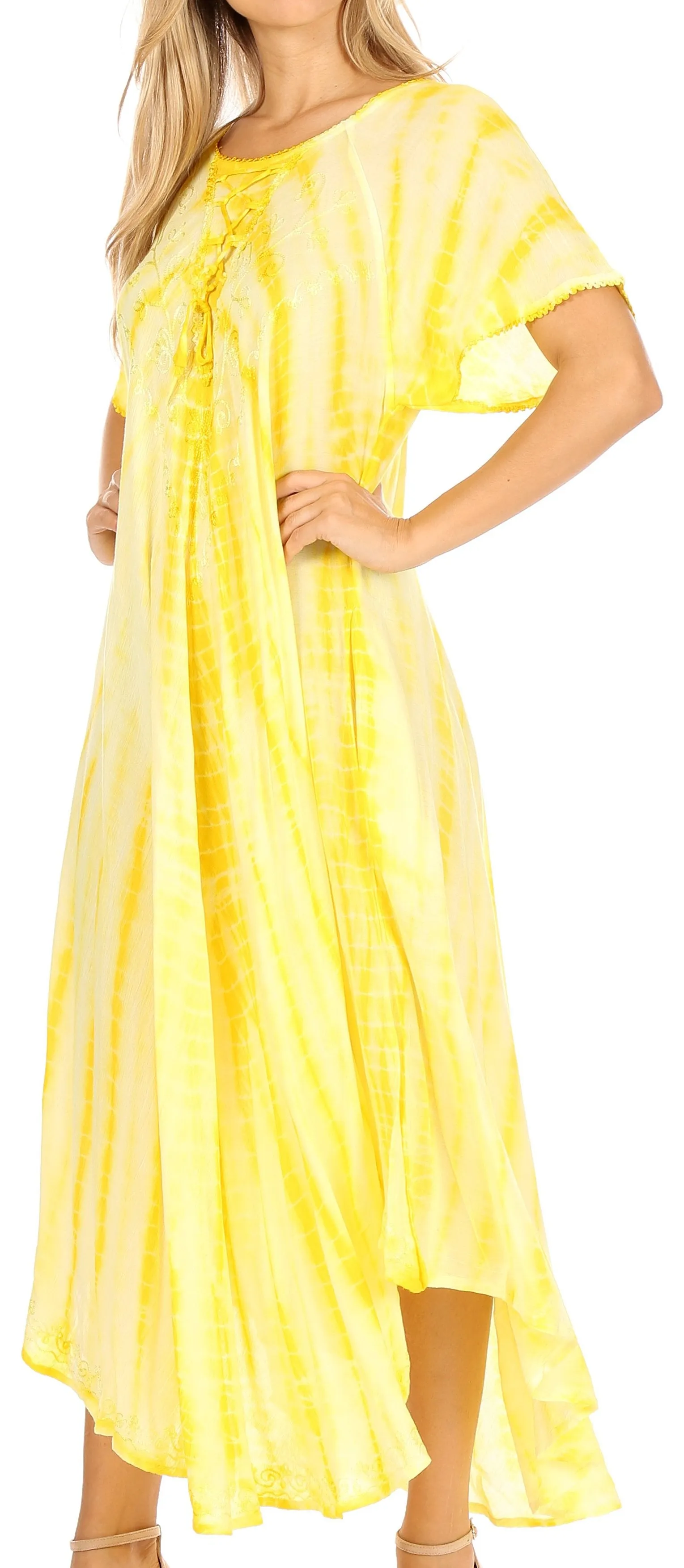 Sakkas Melika Tie Dye Caftan Dress