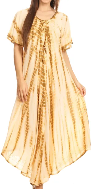 Sakkas Melika Tie Dye Caftan Dress