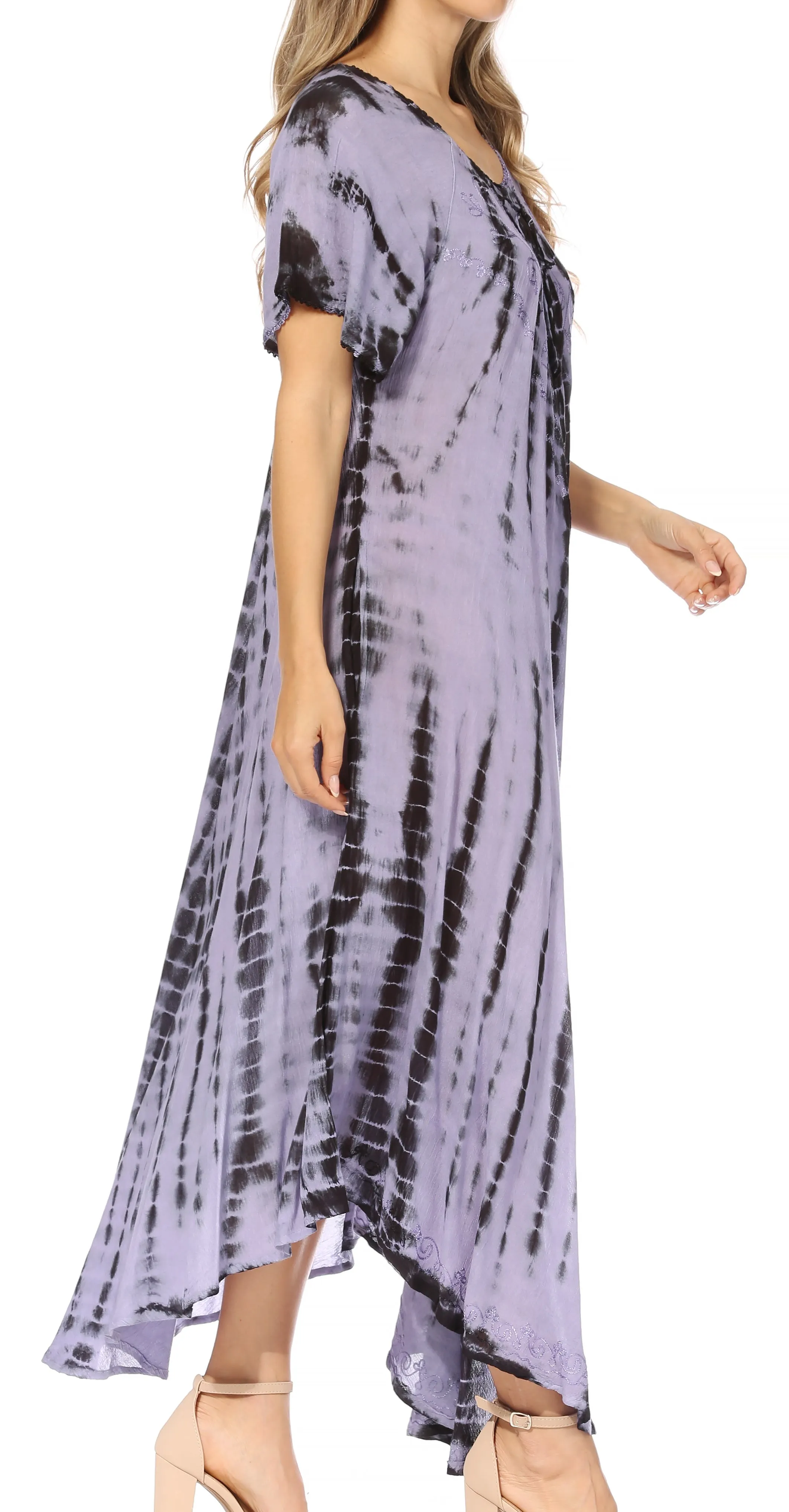 Sakkas Melika Tie Dye Caftan Dress