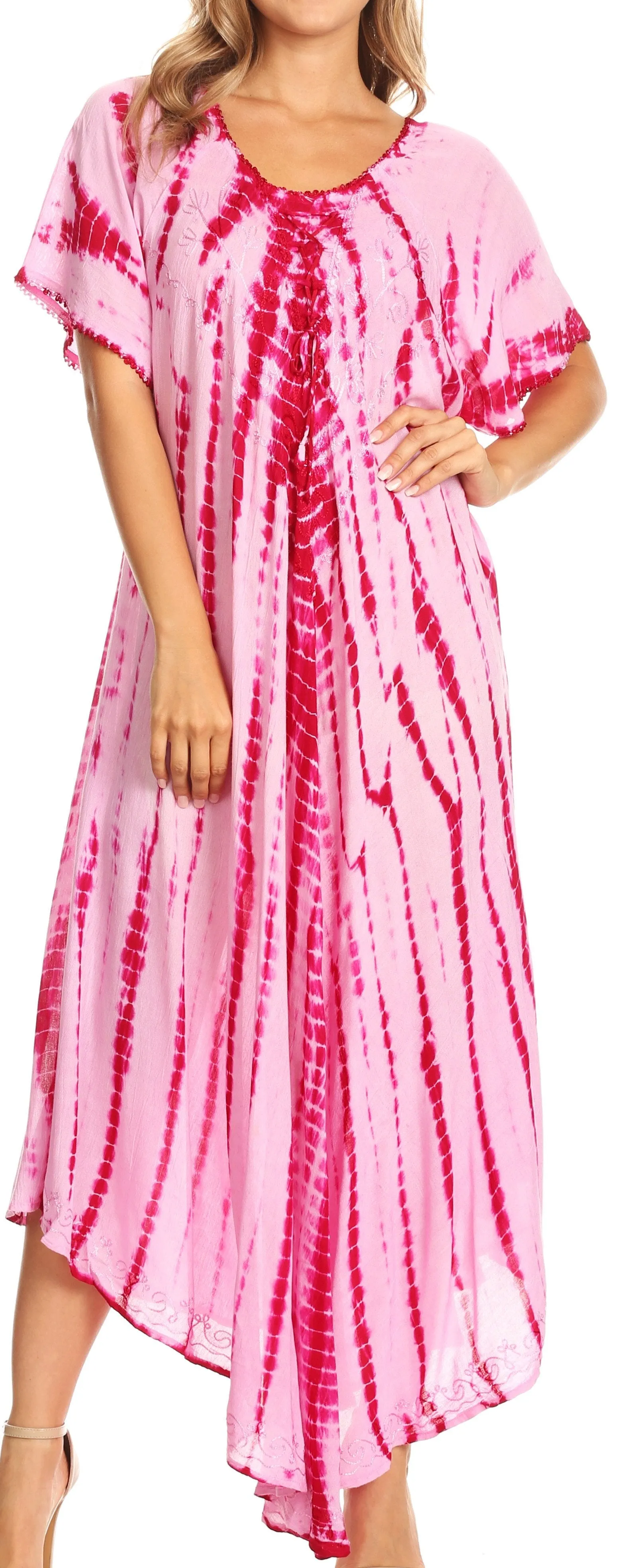 Sakkas Melika Tie Dye Caftan Dress