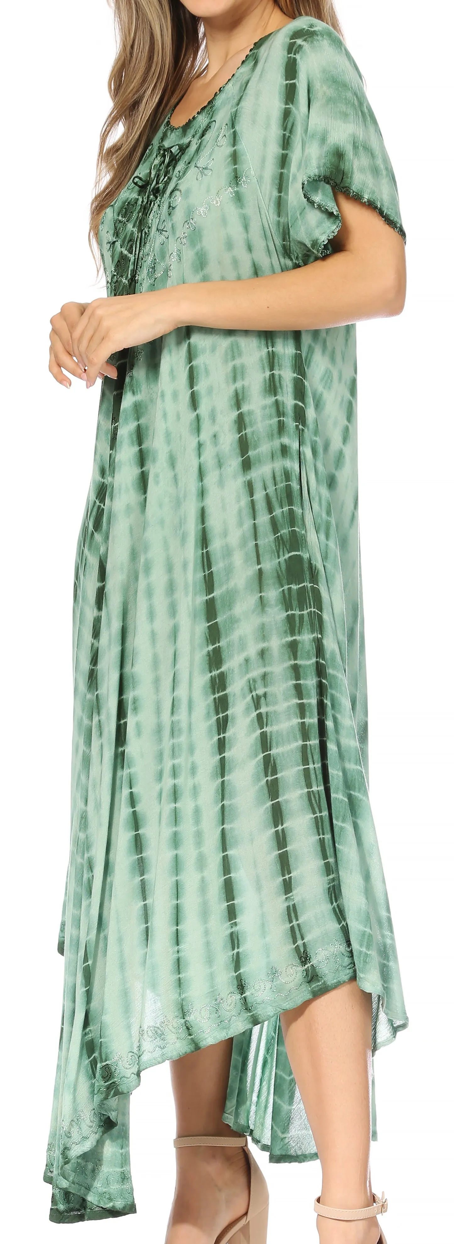 Sakkas Melika Tie Dye Caftan Dress