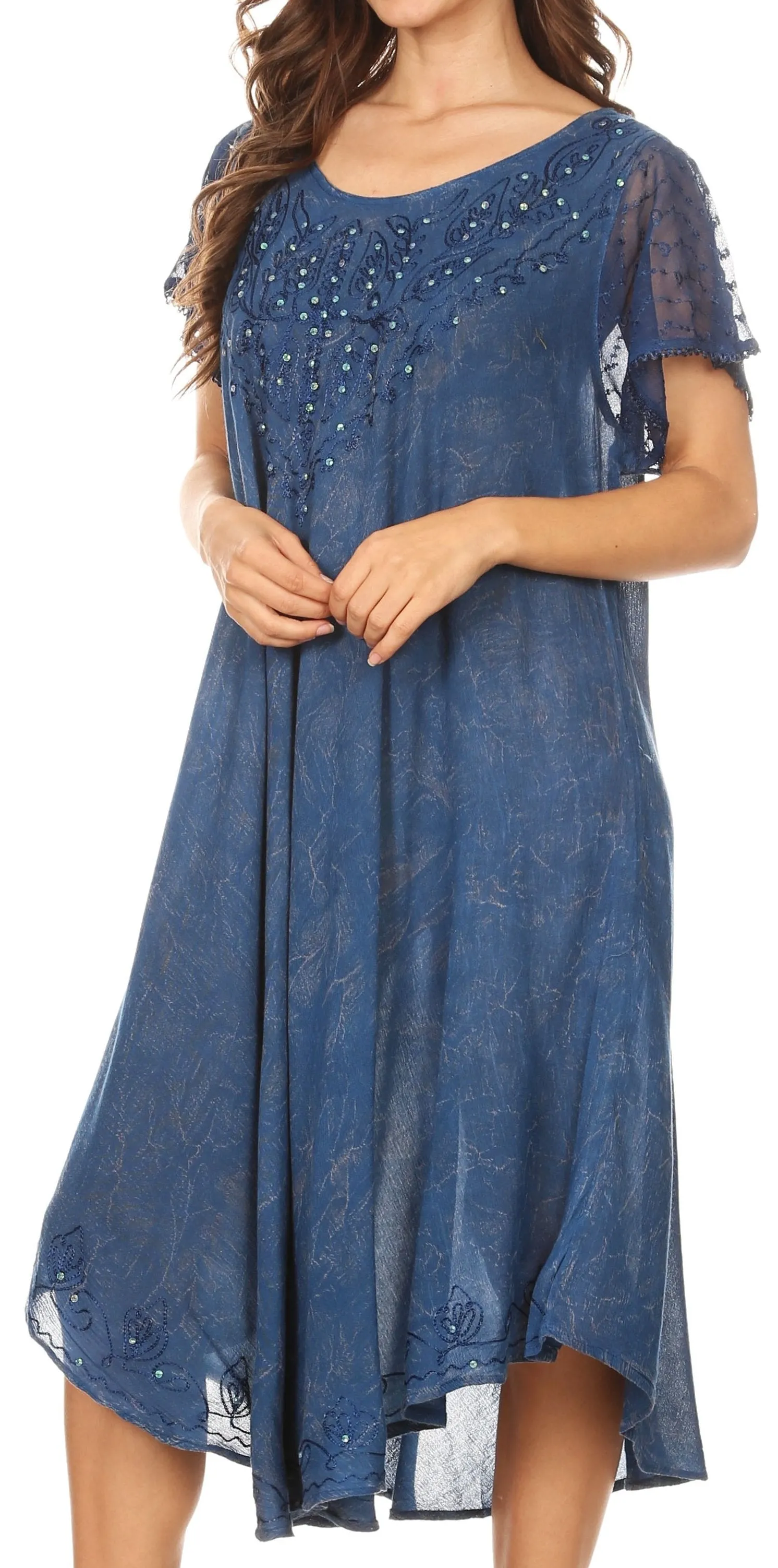 Sakkas Michiko Stonewashed Caftan Dress / Cover Up