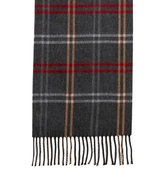 Steve Madden Women's Mid Weight Cozy Plaid Muffler Scarf Gray Size Regular