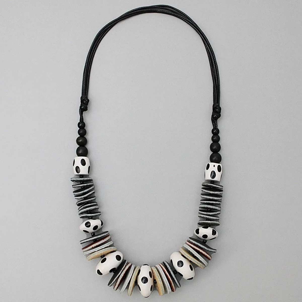 Sylca Designs - Black and White Polka Dot Jessica Necklace