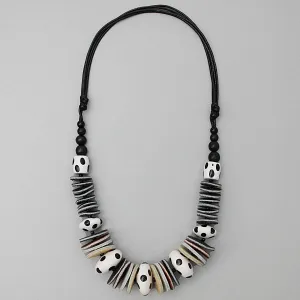 Sylca Designs - Black and White Polka Dot Jessica Necklace