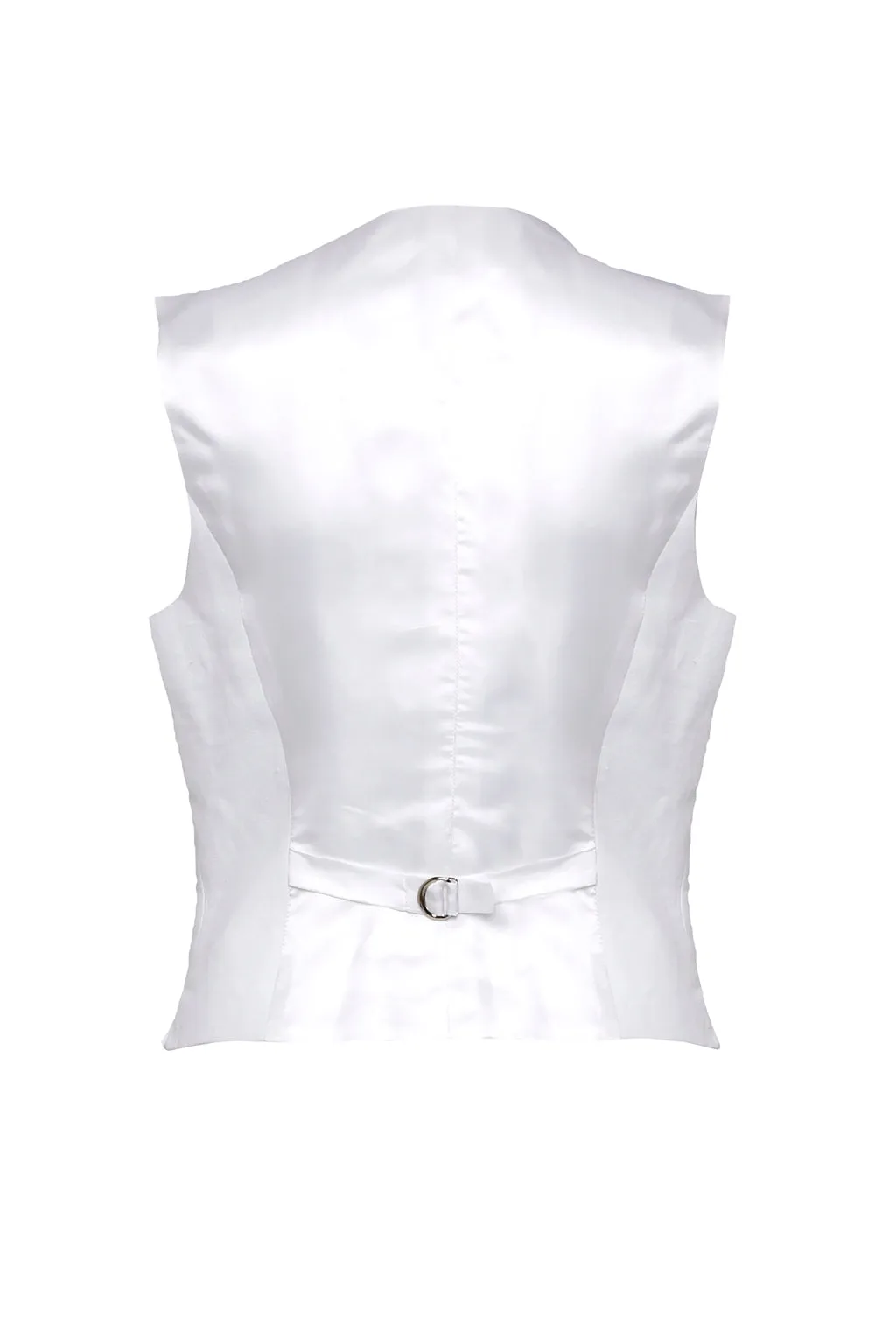 Tailored Waistcoat in White Linen by Anna James