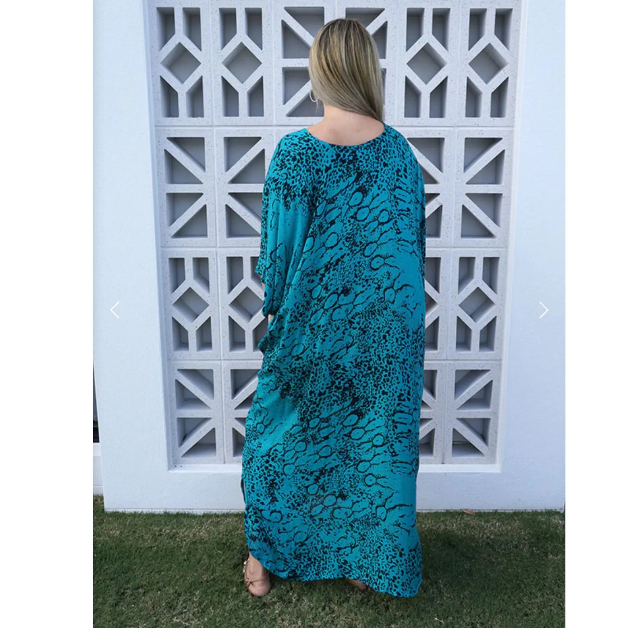 Teal Maya Rayon Kaftan 12-26