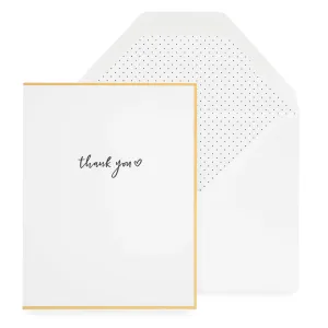 thank you heart letterpress card