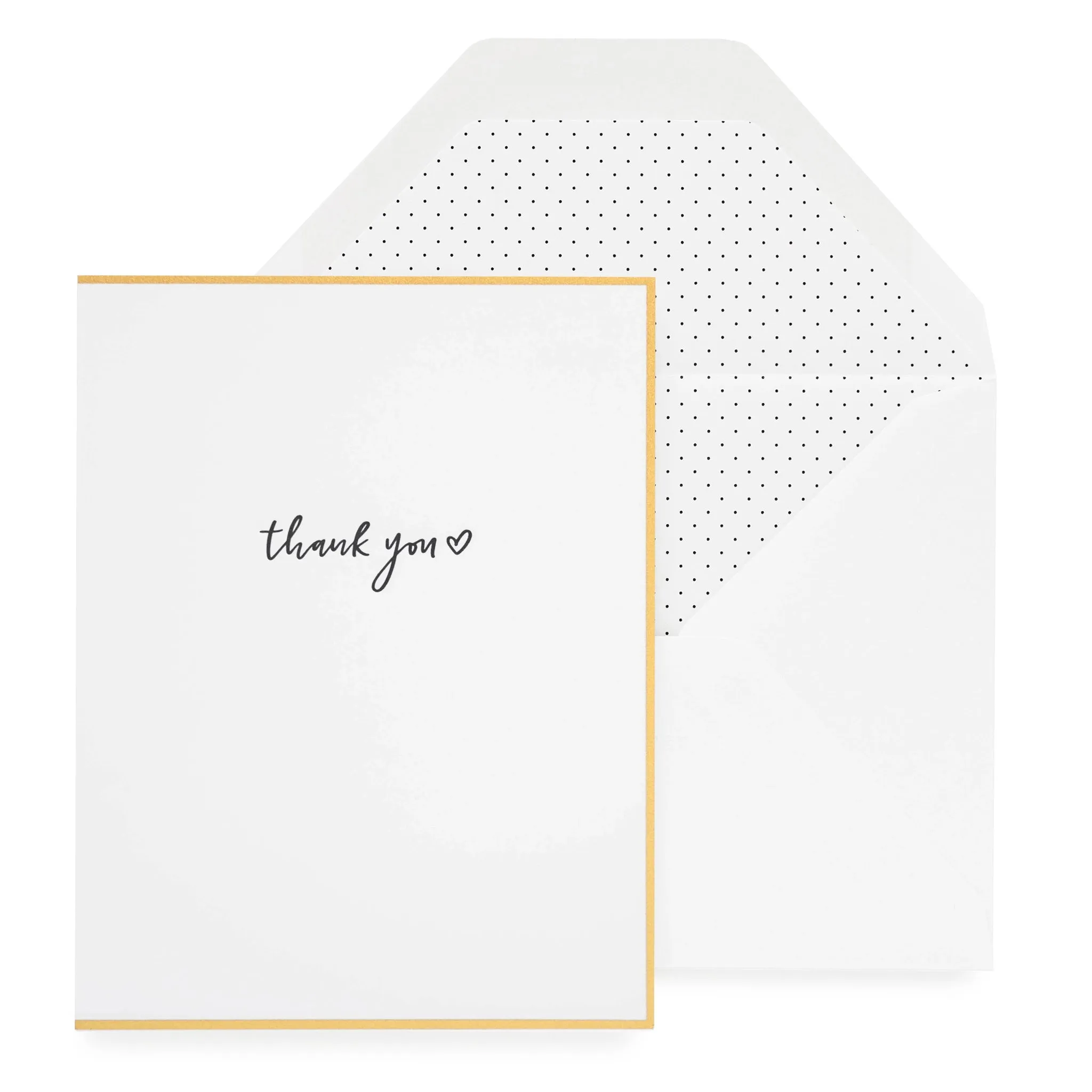 thank you heart letterpress card