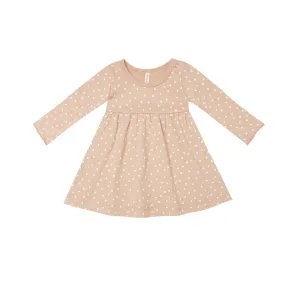 The Long-Sleeved Jersey Dress by Quincy Mae - Petal Dots - KIDS