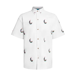 THE STAPLE BUTTON UP-WHITE