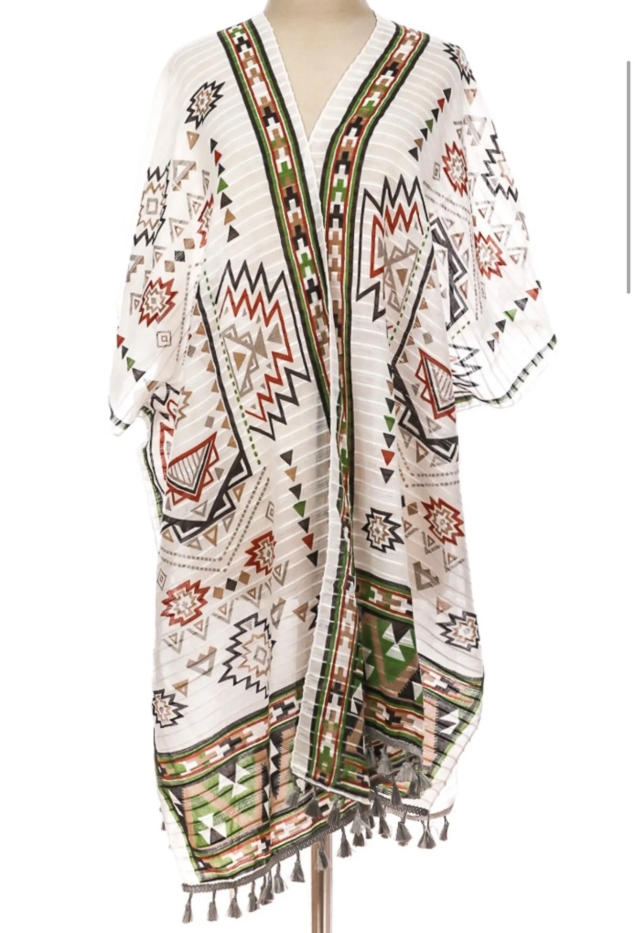 Tribal Boho Print Thin Kimono