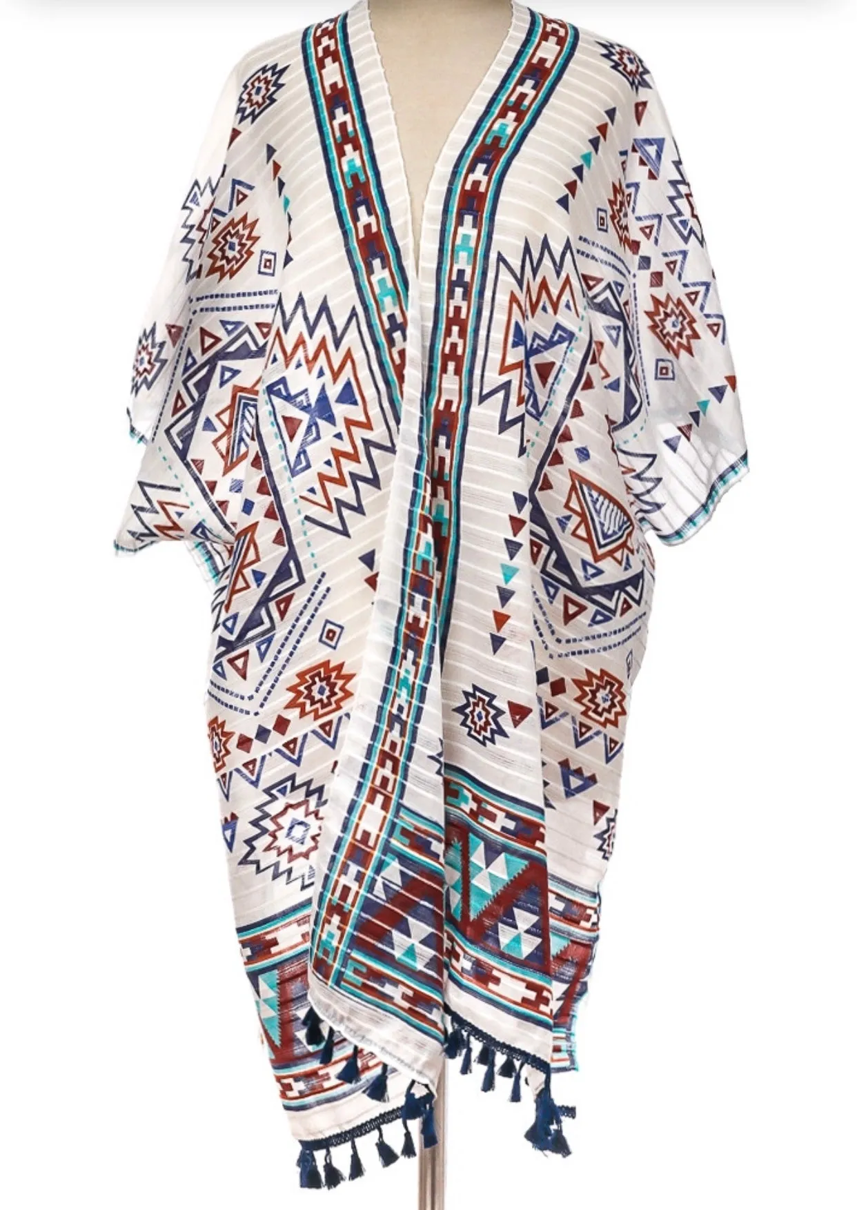 Tribal Boho Print Thin Kimono