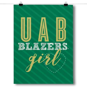 UAB Blazers Girl Poster