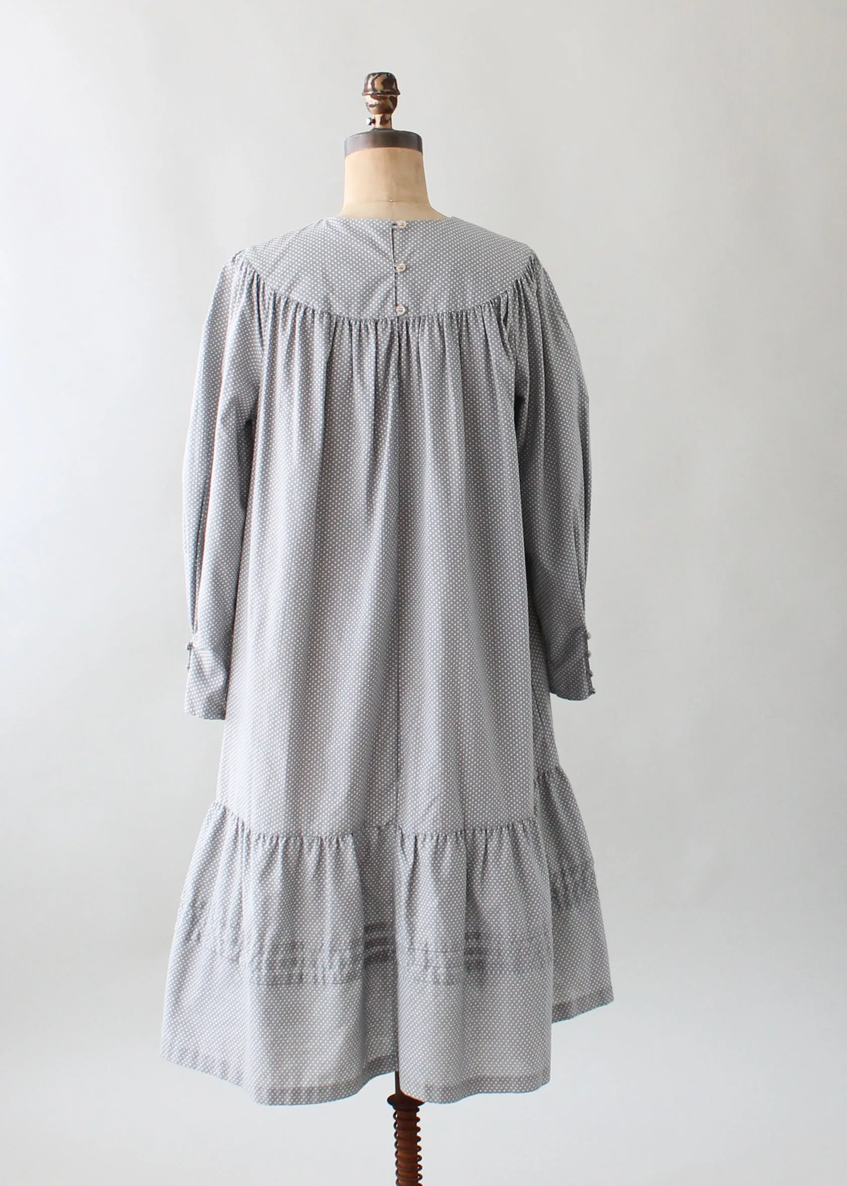 Vintage 1970s Polka Dot Cotton Tent Dress