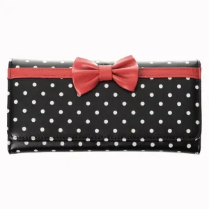 Vintage Polka Dot Red Bow Wallet Purse