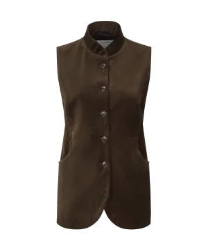 Women's Nehru Waistcoat - Espresso