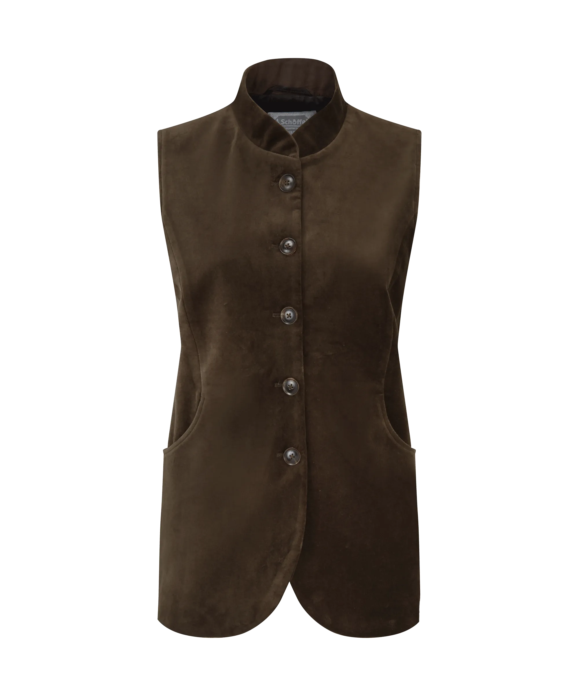 Women's Nehru Waistcoat - Espresso